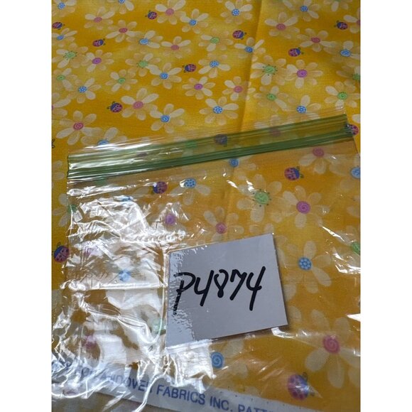 Little Blessings by Nancy Davis Murty for Andover Fabrics Yellow Daisy & Ladybug - Picture 5 of 5